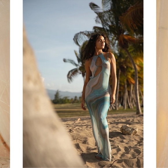 NWT Jaded London Swim Marble Maxi Dress - Picture 4 of 8